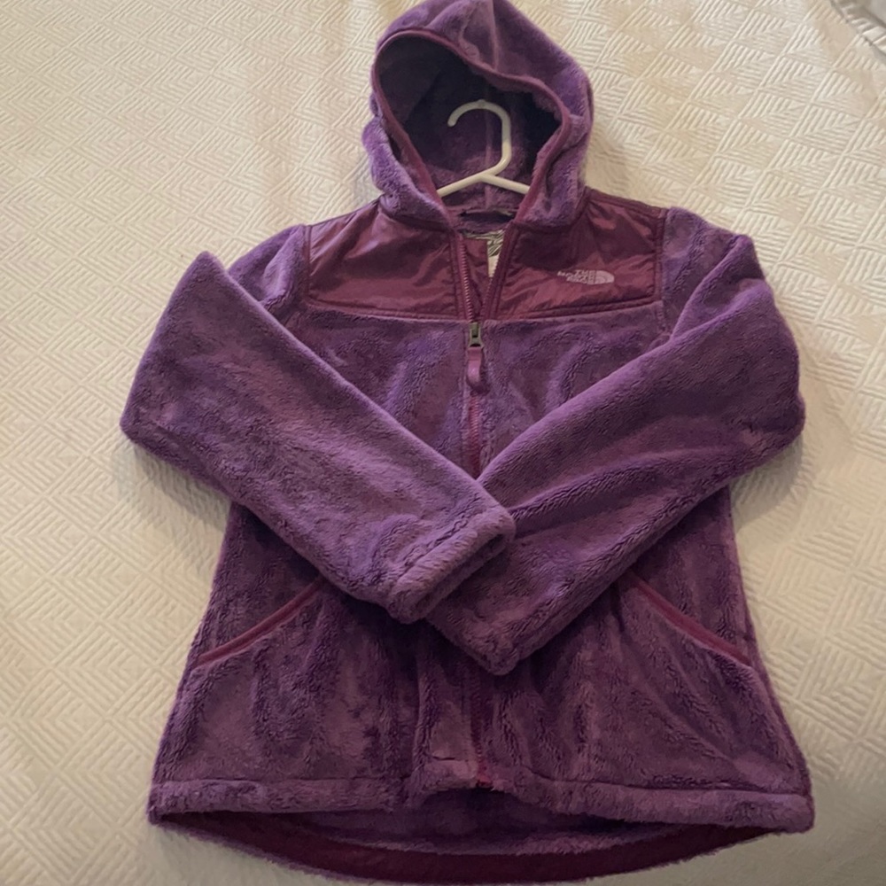 Purple North Face zip lightweight jacket.